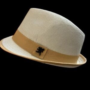 *NWT* Stacy Adams Fedora Hat Cream + Tan Band | Medium NWT